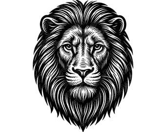Simple Lion Vector Illustration, Lion SVG, Lion PNG, Lion JPG, Cute Lion Art, Lion Clipart, Lion Silhouette, Minimal Lion, Majestic Lion