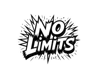 Ilustração vetorial de No Limits, No Limits SVG, PNG, Arte de Limits, Clipart de Limits, Silhueta de Limits, Limites motivacionais, Limites inspiradores