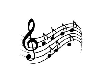 Music Notes Vector Illustration, Music Notes SVG, Music Notes PNG, JPG, Music Art & Clipart, Music Silhouette, Musical Notes, Sound Notes