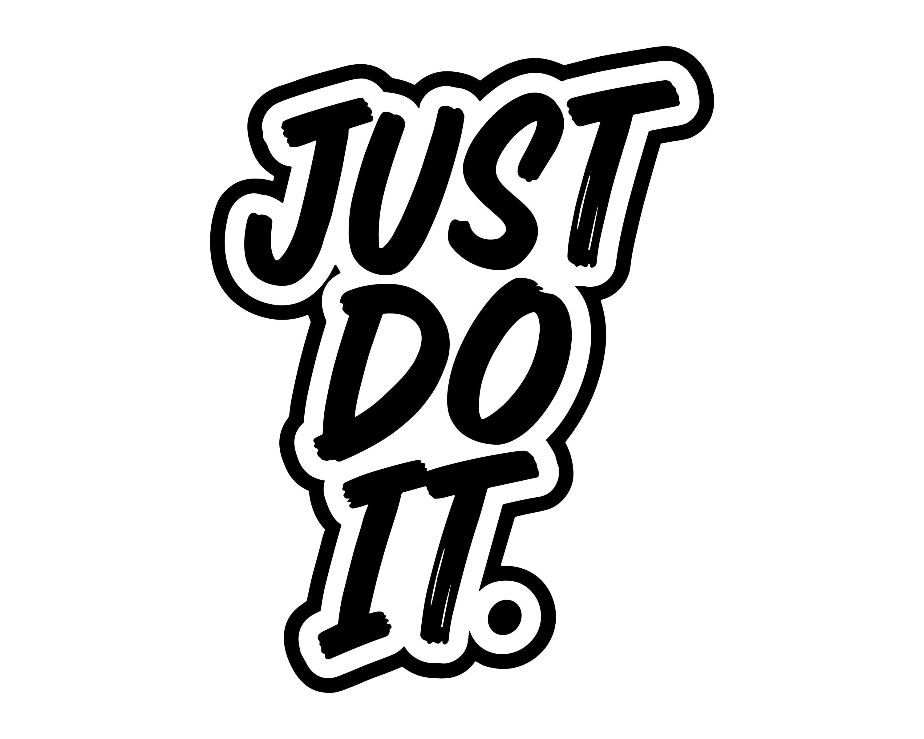 Just Do It Motivational Quote Vector Illustration, SVG, PNG, Just Art, Just Clipart, Just Silhouette, Motivational Just, Inspirational Just