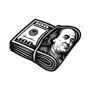 Money Stack Vector Illustration, Dollar SVG, Dollar PNG, Dollar JPG, Money Art, Money Clipart, Money Silhouette, Cash Stack, Dollar Money