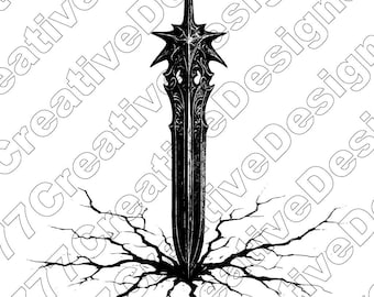Blade Of Olympus Vector Illustration, Blade Svg, Png, Jpg, Olympus Sword Art, Clipart, Mythical Weapon Silhouette, Godly Blade, Kratos Sword