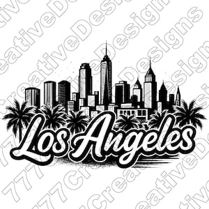 Los Angeles LA Skyline Vektor-Illustration, Los Angeles SVG, Png, Jpg, Skyline Kunst, Stadt Clipart, Skyline Silhouette, Urban LA, Kalifornien