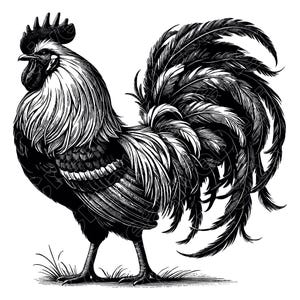 Rooster Vector Illustration, Rooster Svg, Rooster Png, Jpg, Rooster Art, Rooster Clipart, Rooster Silhouette, Farm Rooster, Crowing Rooster