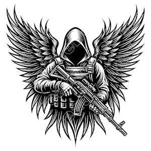 American Soldier Wings Vector Illustration, Soldier Svg, Png, Jpg, Soldier Art & Clipart, Soldier Silhouette, Army Soldier, Military Soldier