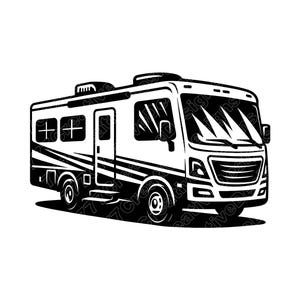 RV Camper Van Vector Illustration, Camper Van SVG, Camper Van PNG, Rv Camper Van Art, Van Clipart, Van Silhouette, Travel Van, Camping Van