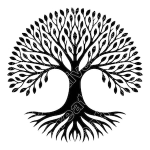 Tree of Life Vector Illustration, Tree of Life SVG, Tree of Life PNG, JPG, Tree Art, Tree Clipart, Tree Silhouette, Sacred Tree, Life Tree