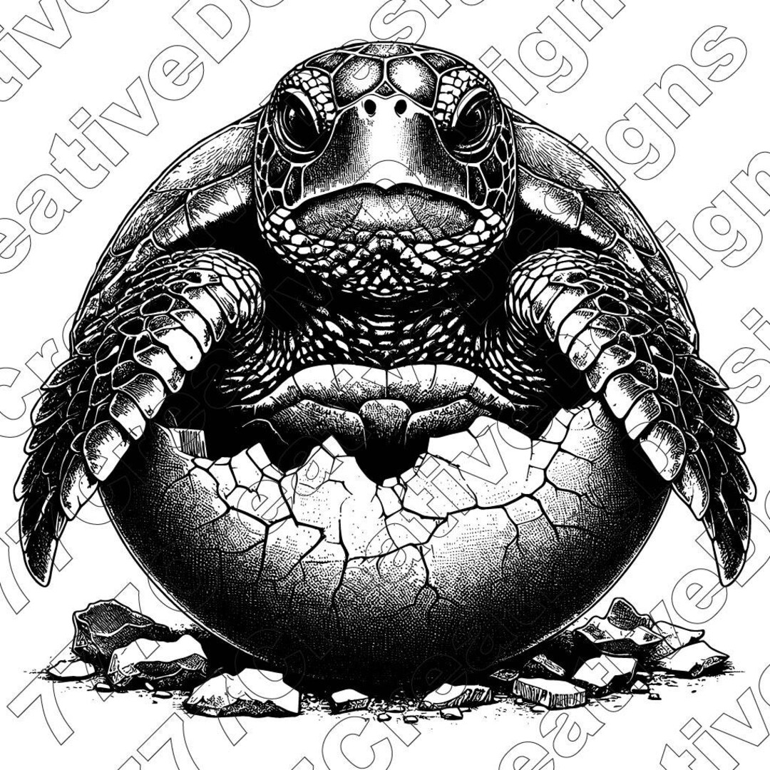 Turtle Vector Illustration, Turtle Svg, Png, Jpg, Turtle Art, Ocean ...