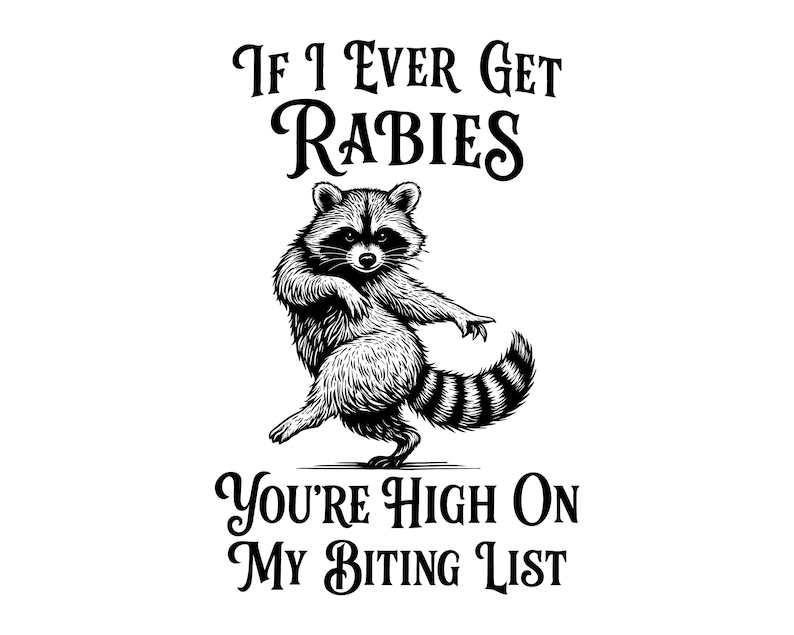 Raccoon Dancing Vector Illustration, Raccoon SVG, Raccoon PNG, JPG, Raccoon Art & Clipart, Raccoon Silhouette, Cute Raccoon, Cartoon Raccoon