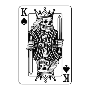 König der Pik – Vektorillustration, König der Pik (SVG, PNG, JPG), König der Pik – Grafik & Clipart, König der Pik – Silhouette, Kartenspielkönig