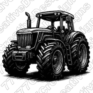 Tractor Vector Illustration, Tractor Svg, Tractor Png, Jpg, Tractor Art, Tractor Clipart, Tractor Silhouette, Farm Tractor, Vintage Tractor