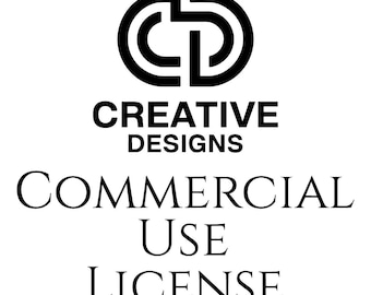 Commercial Use License For 1 Design From 777CreativeDesigns Business Rights Document To Sell Physical Products Created With Purchased Design