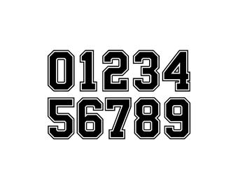 Jersey Numbers Vector Illustration, Numbers SVG, Numbers PNG, Football Basketball Numbers 0-9 SVG, Number Art, Athletic Numbers, Sports Font