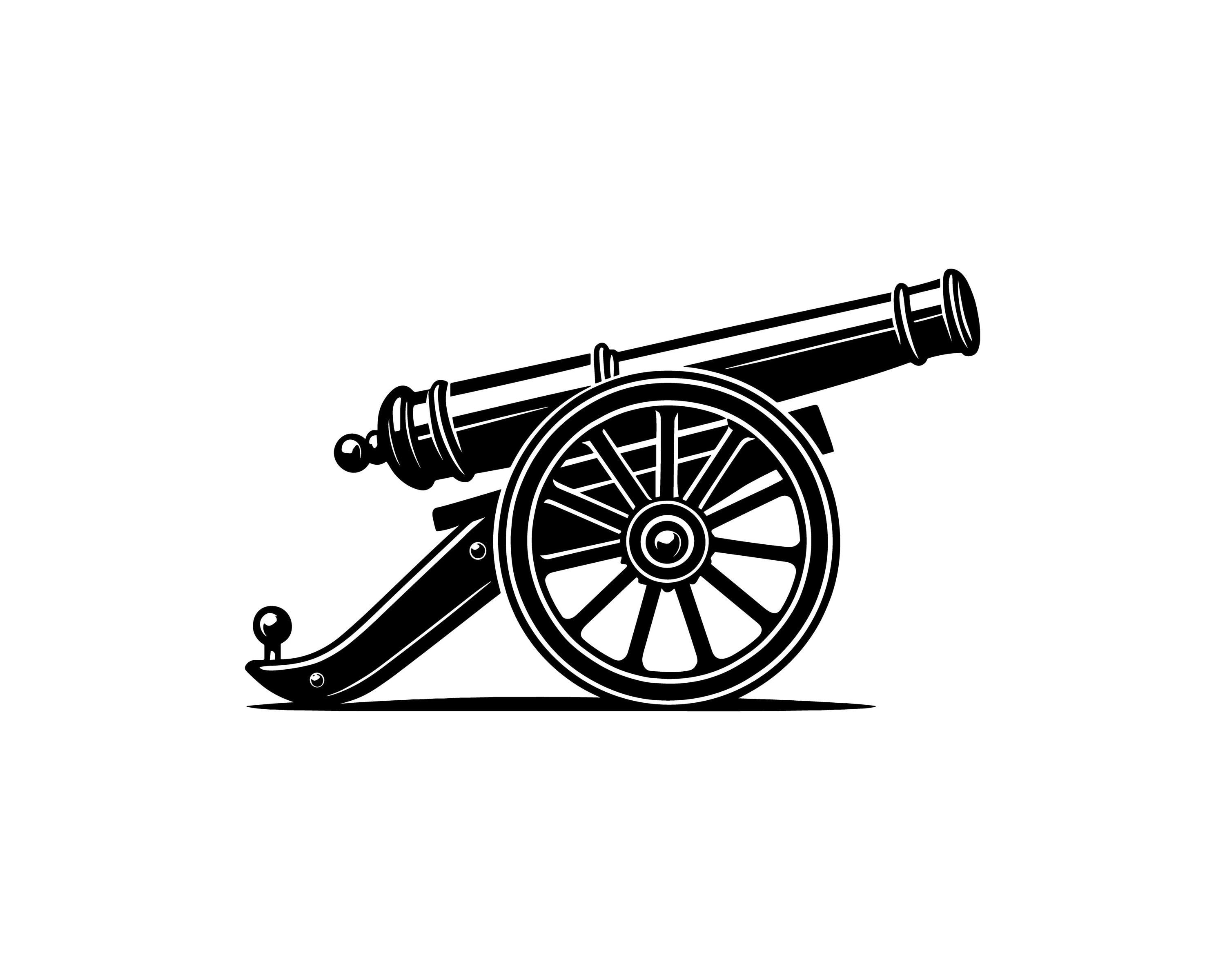 Cannon Vector Illustration, Cannon SVG, Cannon PNG, Cannon JPG, Cannon Art, Cannon Clipart, Cannon Silhouette, Vintage Cannon, War Cannon
