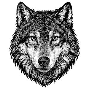 Wolf Head Vector Illustration, Wolf SVG, Wolf PNG, Wolf JPG, Wolf Art, Wolf Clipart, Wolf Silhouette, Howling Wolf Head, Fierce Wolf Head
