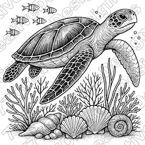 Sea Turtle Vector Illustration, Turtle Svg, Turtle Png, Turtle Art, Sea Turtle Clipart, Sea Turtle Silhouette, Ocean Turtle, Marine Turtle