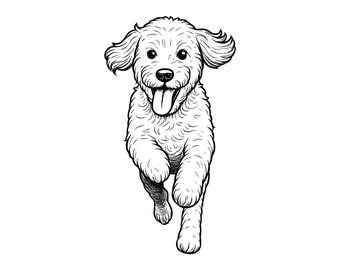 Jumping Puppy Vector Illustration, Puppy SVG, Puppy PNG, Puppy Art, Puppy Clipart, Cut Files, Puppy Silhouette, Playful Puppy, Happy Puppy