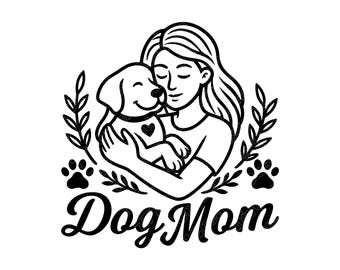 Ilustración vectorial de mamá perra, SVG de mamá perra, PNG de mamá perra, JPG de mamá perra, arte de mamá perra, clipart de mamá perra, silueta de mamá perra, cachorro, mascota