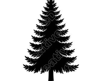 Pine Tree Vector Illustration, Pine Tree SVG, Tree PNG, JPG, Pine Tree Clipart, Pine Tree Silhouette, Forest Pine Tree, Evergreen Pine Tree