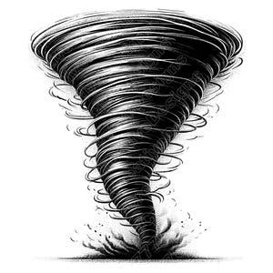 Ilustración vectorial de tornado, SVG, PNG, JPG, arte de tormenta, imágenes prediseñadas de tornado, archivos de corte, silueta de tornado, diseño de tornado, icono meteorológico