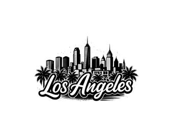 Los Angeles La Skyline Vector Illustration, Los Angeles SVG, PNG, JPG, Skyline Art, City Clipart, Skyline Silhouette, Urban La, California