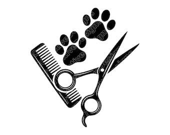 Pet Grooming Vector Illustration, Pet Grooming SVG, Pet Grooming PNG, JPG, Pet Art, Pet Clipart, Pet Silhouette, Grooming Pet, Dog Grooming