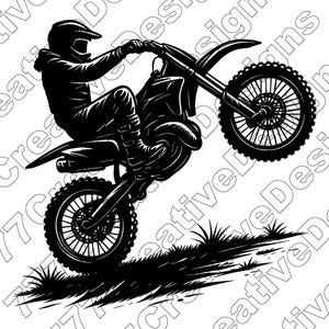 Motocross Vector Illustration, Motocross Svg, Png, Jpg, Motocross Art, Motocross Clipart, Motocross Silhouette, Dirt Bike, Racing Motocross