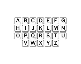 Scrabble Vector Illustration, Scrabble SVG, Scrabble PNG, JPG, Scrabble Art, Scrabble Clipart, Scrabble Silhouette, Word Game, Letter Tiles