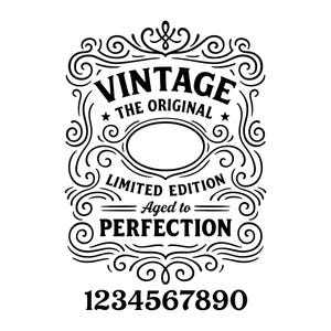 Whiskey Label Birthday Vector Illustration, Whiskey SVG, Beer PNG, JPG, Whiskey Art, Whiskey Silhouette, Vintage Whiskey, Birthday Whiskey