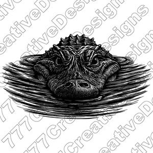 Crocodile Vector Illustration, Crocodile Svg, Png, Crocodile Art, Crocodile Clipart, Crocodile Silhouette, River Crocodile, Wild Crocodile