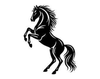 Rearing Horse Vector Illustration, Horse SVG, Horse PNG, Horse JPG, Horse Art, Horse Clipart, Horse Silhouette, Wild Horse, Majestic Horse