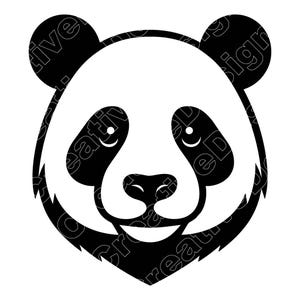 Ilustración vectorial de cabeza de panda, Panda SVG, Cabeza de panda PNG, Panda JPG, Arte de panda, Clipart de panda, Silueta de panda, Panda lindo, Panda gigante