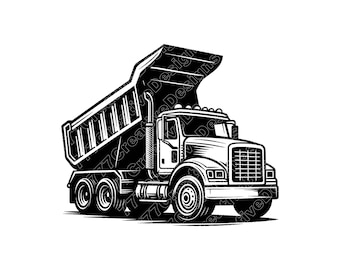 Kipper vectorillustratie, vrachtwagen SVG, vrachtwagen PNG, JPG, vrachtwagen kunst en clipart, vrachtwagen silhouet, bouw dumper, zware vrachtwagen