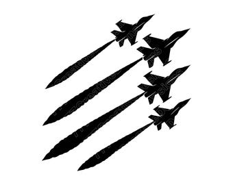 Fighter Jets Vector Illustration, Fighter Jets SVG, Fighter Jets PNG, JPG, Jet Art & Clipart, Jet Silhouette, Military Jets, Air Force Jets