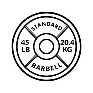 Skivstångsviktskiva 45 pund vektorillustration, viktskiva SVG, PNG, JPG, gymplatta, tyngdlyftningssilhuett, gymskivstång, träningsplatta