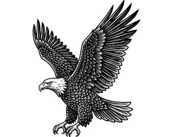 Eagle Attack Vector Illustration, Eagle SVG, Eagle PNG, Eagle JPG, Eagle Art, Eagle Clipart, Eagle Silhouette, Flying Eagle, Hunting Eagle