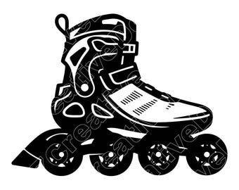 ローラースケートのベクターイラスト、ローラースケートのSVG、PNG、JPG、ローラースケートのクリップアート、スケートのシルエット、レトロスケートアート、インラインローラースケート