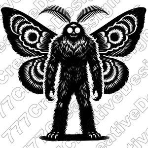 Mothman Vektor-Illustration, Mothman SVG, Mothman Png, Jpg, Mothman Kunst, Mothman Clipart Schnittdateien, Mothman Silhouette, Urban Legend Design
