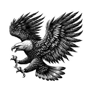 Eagle Vector Illustration, Eagle SVG, Eagle PNG, Eagle JPG, Eagle Art, Eagle Sublimation, Eagle Clipart, Eagle Cut Files, Eagle Silhouette