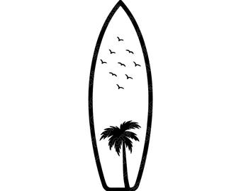 Surfboard Vector Illustration, Surfboard SVG, Surfboard PNG, JPG, Surfboard Clipart, Surfboard Silhouette, Ocean Surfboard, Beach Surfboard