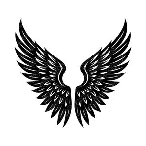 Angel Wings Vector Illustration, Angel Wings SVG, Wings PNG, JPG, Angel Art, Wings Clipart, Angel Silhouette, Heavenly Wings, Flying Angel