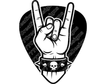 Rock Hand Vektor-Illustration, Rock Hand SVG, Rock PNG, JPG, Rock Hand Kunst, Rock Hand Clipart, Rock Hand Silhouette, Metall Hand, Rock Zeichen