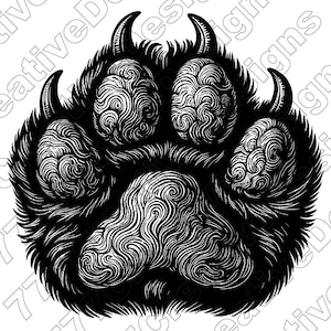 Paw Print Vector Illustration, Paw Print Svg, Paw Print Png, Paw Jpg, Paw Art, Paw Clipart, Cut Files, Paw Silhouette, Animal Paw, Pet Paw