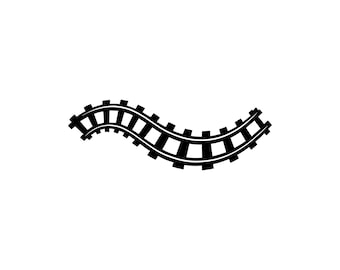 Railway Track Vector Illustration, Train SVG, PNG, JPG, Train Art, Railway Clipart, Track Silhouette, Vintage Railway, Steam Train Track