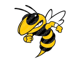 Hornet Bee Maskottchen Vektor-Illustration, Biene SVG, Wespe PNG, Hummel JPG, Bienen Kunst, Hornet Bee Maskottchen Clipart, Biene Silhouette, Cartoon Biene