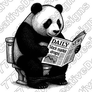 Ilustración vectorial divertida de panda, Panda SVG, Panda PNG, Jpg, Arte de panda, Clipart de panda, Archivos de corte, Silueta de panda, Panda lindo, Panda de bambú