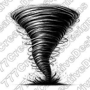 Tornado Vector Illustration, Tornado Svg, Png, Jpg, Storm Art, Tornado Clipart, Cut Files, Tornado Silhouette, Twister Design, Weather Icon