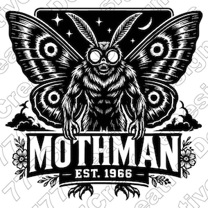 Mothman Vector Illustration, Mothman Svg, Mothman Png, Mothman Art, Mothman Clipart, Mothman Silhouette, Cryptid Mothman, Halloween Bogeyman