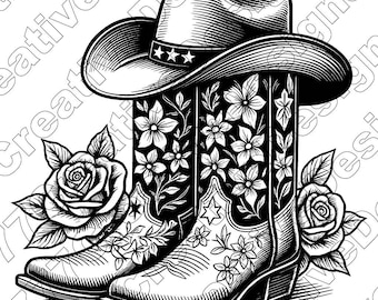 Illustrazione vettoriale di stivali da cowboy, stivali in formato SVG, stivali in formato PNG, Jpg, arte da cowboy, clipart di stivali, file di taglio, silhouette di stivali da cowboy, cowboy western