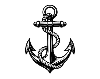 Anchor Vector Illustration, Anchor SVG, Anchor PNG, Anchor JPG, Anchor Art And Clipart, Anchor Silhouette, Nautical Anchor, Marine Anchor